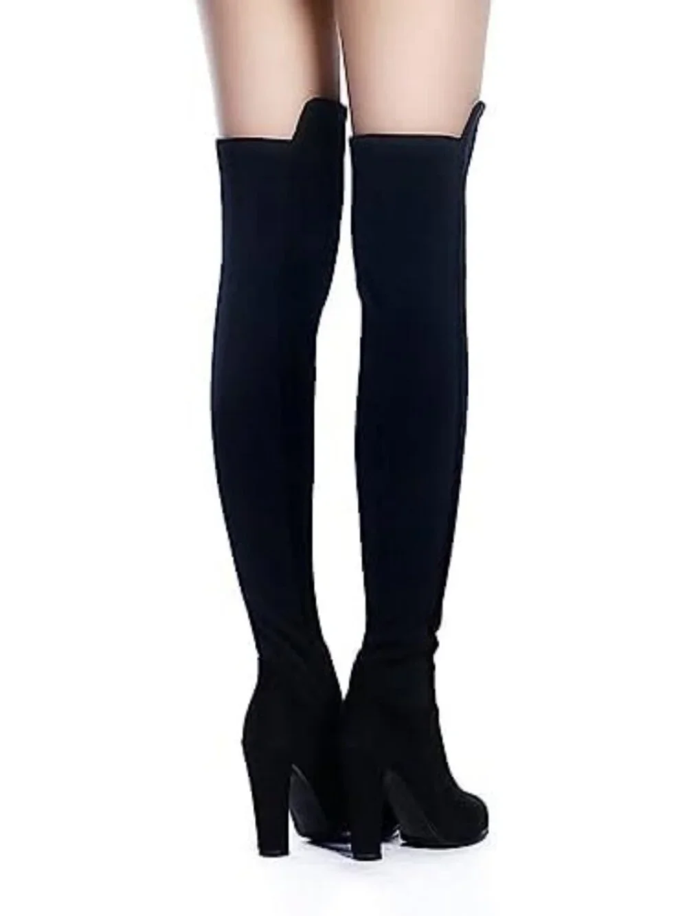 Faux Suede Chunky Heel Over The Knee Thigh High Boots for Women - Stylish